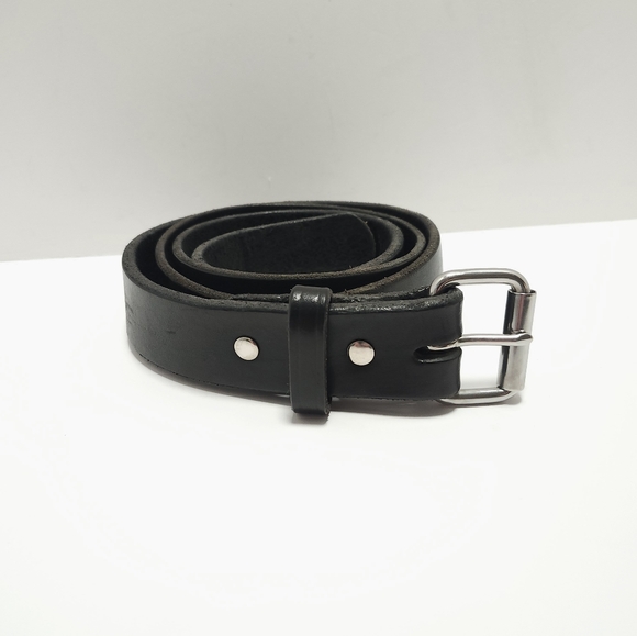 Hanks Belt The Gunner Mens Size 48 Black 100 Year Belt Thick Leather - Picture 1 of 8